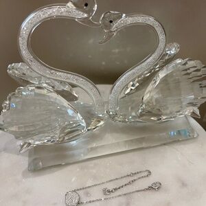 Swarovski Crystal Bracelet w/ Swan Charm on Clasp